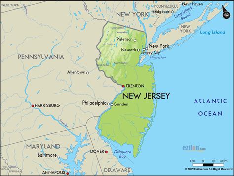 MAP New Jersey And New York Map